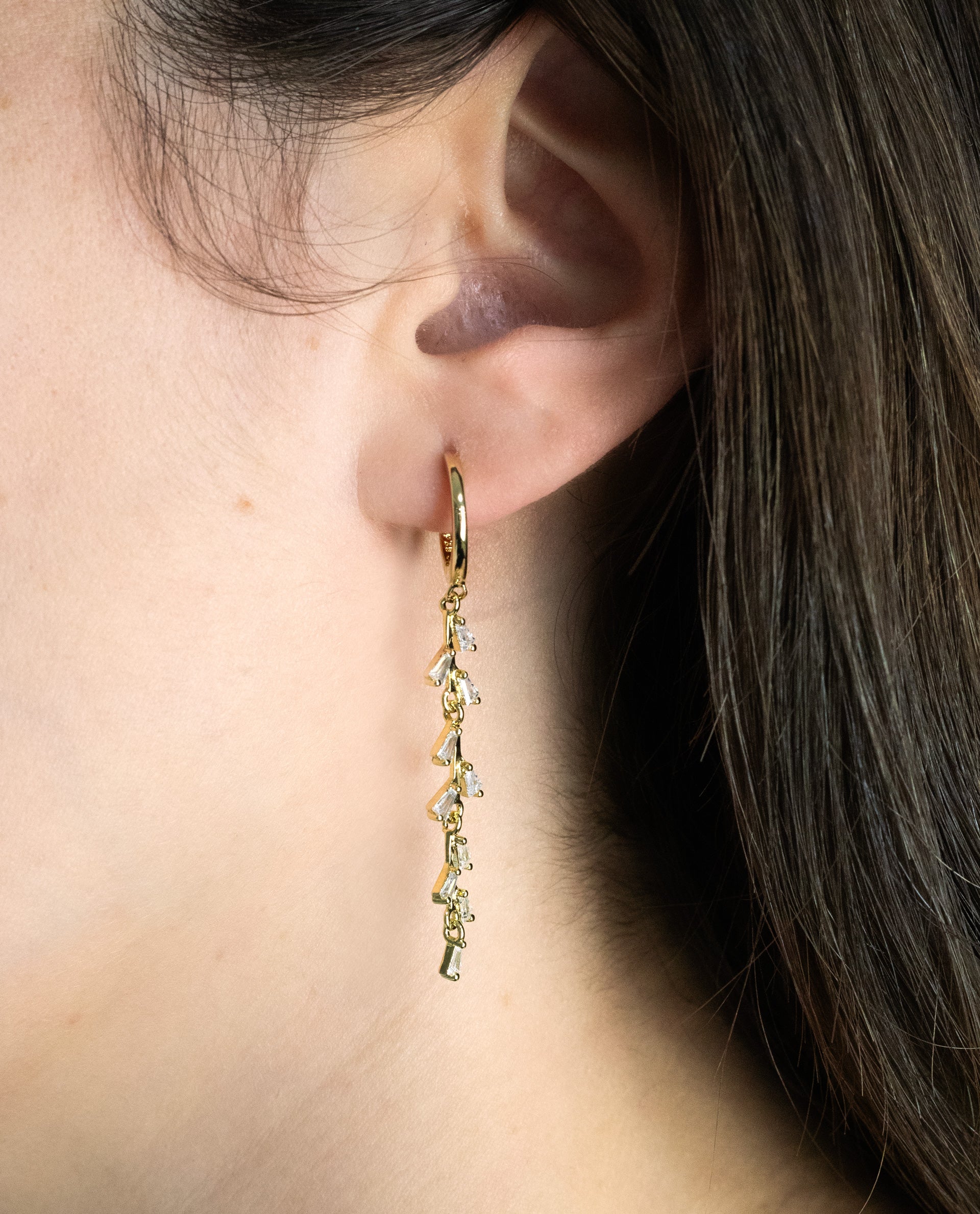 SHINY LEAVES EARRINGS - GOLD PLATED SILVER