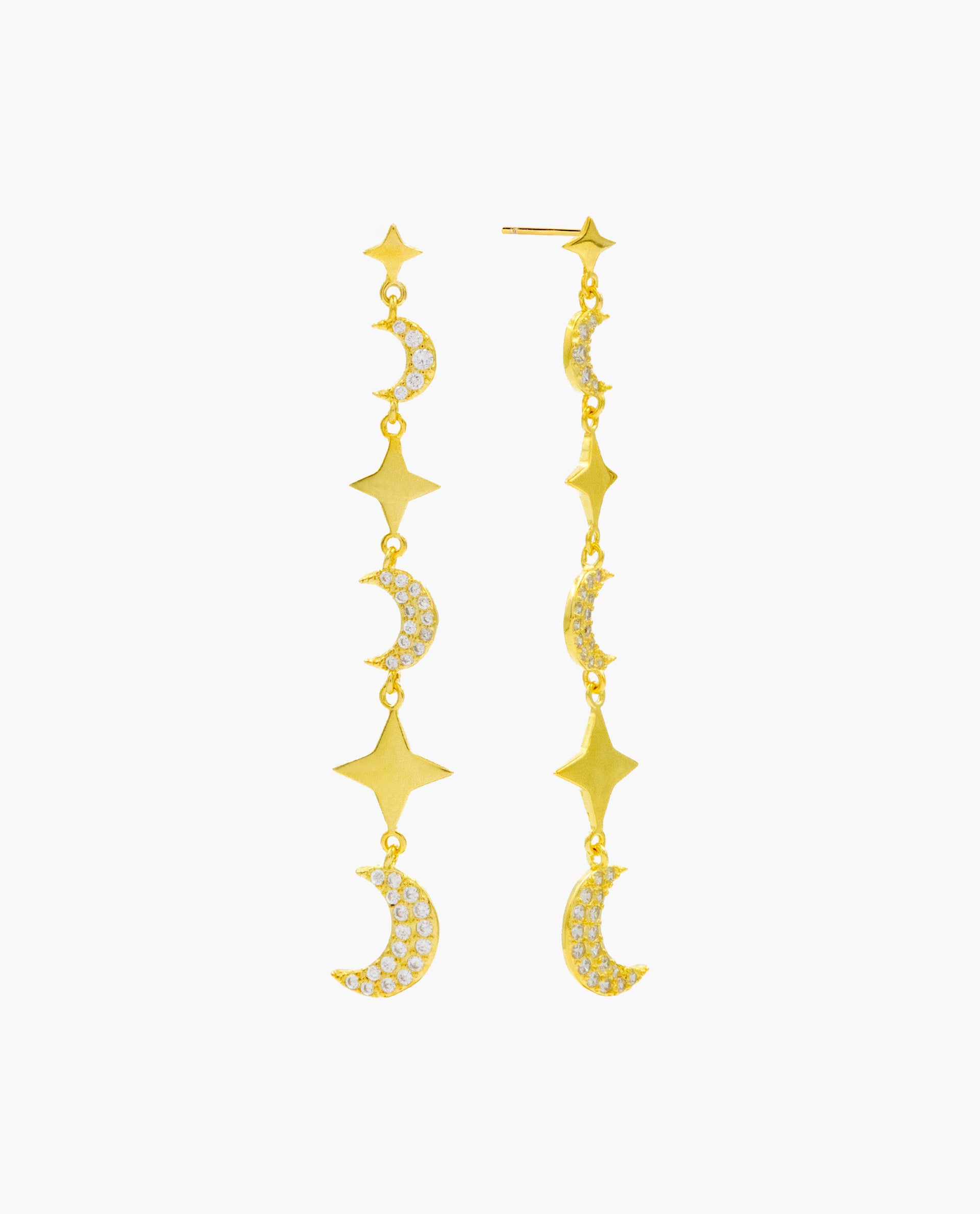 SHINY NIGHT EARRINGS - GOLD PLATED SILVER