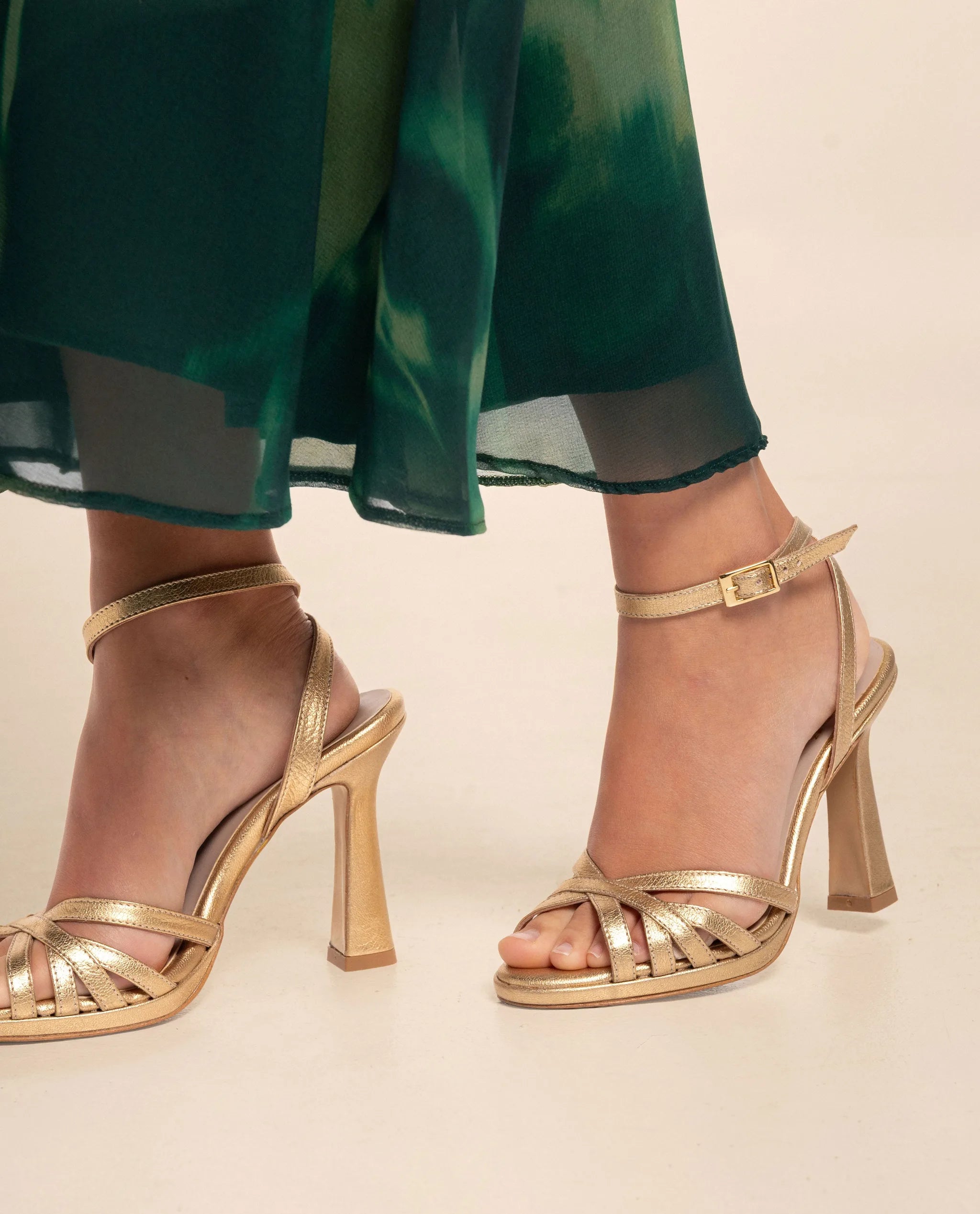 dress gold sandals Cecelia New York Peter Mirror Metallic Dress Sandals, Womens, 9.5, Gold