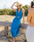TOP SEA SOUL | Top azul com fenda borboleta - Conjuntos de verão | THE-ARE