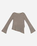 TOP SPOTLIGHT | Top Beige con Brillo de Manga Larga Asimétrico | Colección THE-ARE