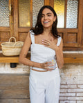 Top Blanco de Lino con Tirantes y Espalda Descubierta | THE-ARE