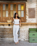 Top Blanco de Lino con Tirantes y Espalda Descubierta | THE-ARE