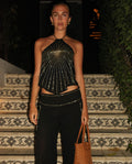 TOP JUST LEFT · NEGRO