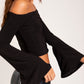 TOP JUST ONE | Top Negro Off-The-Shoulder | Ropa Fiesta Mujer THE-ARE