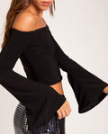 TOP JUST ONE | Top Negro Off-The-Shoulder | Ropa Fiesta Mujer THE-ARE