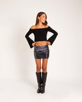 TOP JUST ONE | Top Negro Off-The-Shoulder | Ropa Fiesta Mujer THE-ARE