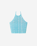 TOP COOL SUMMER | Turquoise Printed Short Halter Top | THE-ARE Summer Collection