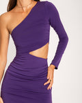 VESTIDO TIME TO DAZZLE | Vestido Corto Asimétrico Cut Out Morado | Fiesta THE-ARE