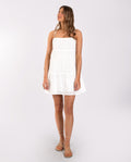Vestido Corto Blanco Bordado de Tirantes | THE-ARE