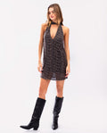 Vestido Corto de Fiesta con Brillo, Lazada, Escote en V y Espalda Descubierta | Vestidos Navidad THE-ARE