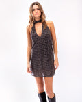 Vestido Corto de Fiesta con Brillo, Lazada, Escote en V y Espalda Descubierta | Vestidos Navidad THE-ARE
