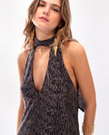 Vestido Corto de Fiesta con Brillo, Lazada, Escote en V y Espalda Descubierta | Vestidos Navidad THE-ARE