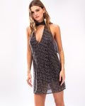 Vestido Corto de Fiesta con Brillo, Lazada, Escote en V y Espalda Descubierta | Vestidos Navidad THE-ARE