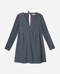 VESTIDO NEXT STOP | Vestido Corto Manga Larga Vichy Azul y Negro | THE-ARE