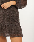 VESTIDO TOGETHER AGAIN | Vestido Corto Manga Larga Estampado Hombros Descubiertos | THE-ARE