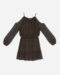 VESTIDO TOGETHER AGAIN | Vestido Corto Manga Larga Estampado Hombros Descubiertos | THE-ARE