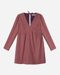 VESTIDO NEXT STOP | Vestido Corto Manga Larga Vichy Rosa | THE-ARE