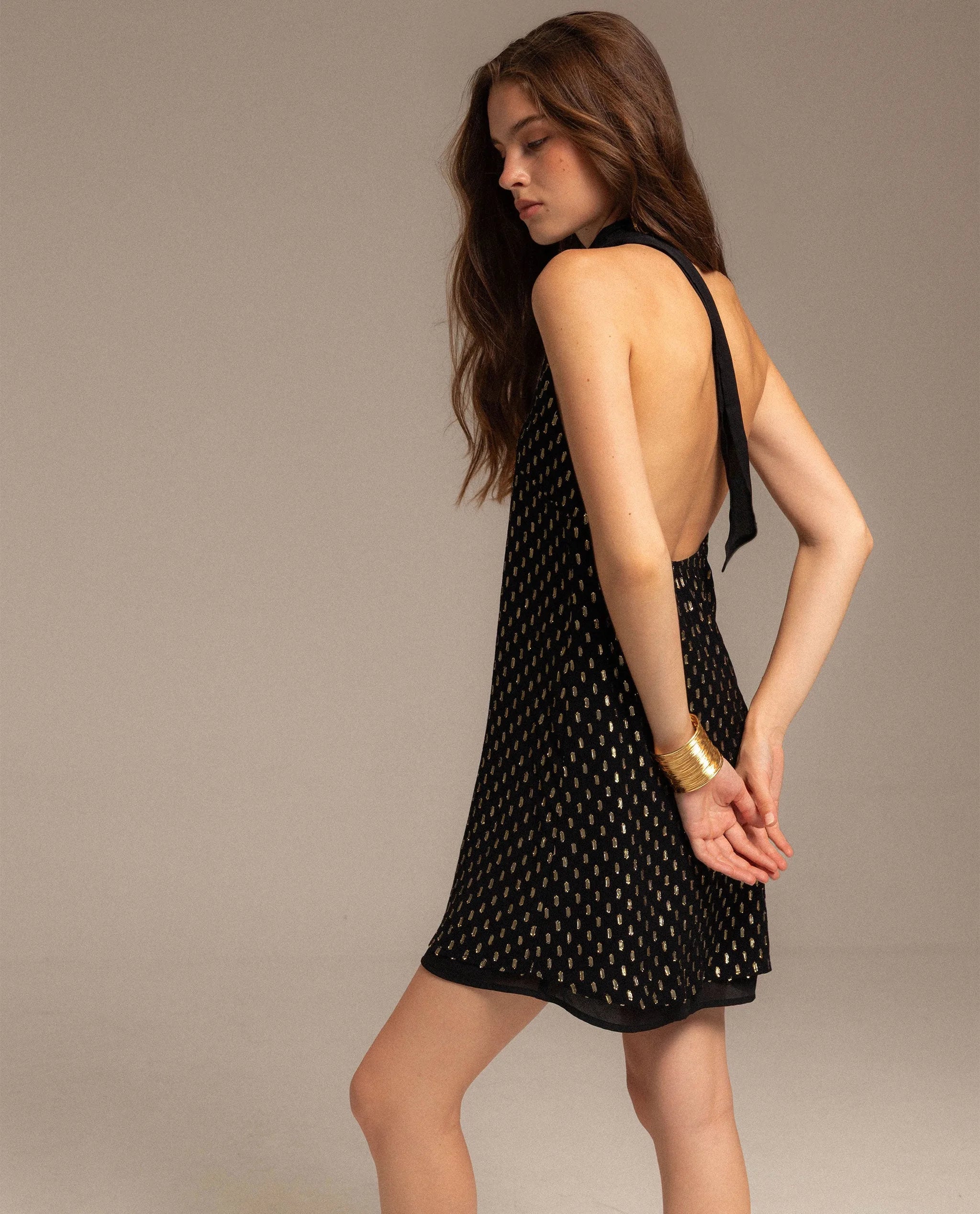 black dress gold dots Midi Dress Black Dress With Gold Spots Midi Dress Black Dress Gold Polka Dots Black With