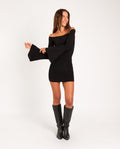 VESTIDO BETTER WITH US | Vestido Corto Negro Off The Shoulder | Fiesta Mujer THE-ARE