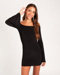 VESTIDO BETTER WITH US | Vestido Corto Negro Off The Shoulder | Fiesta Mujer THE-ARE