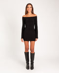 VESTIDO BETTER WITH US | Vestido Corto Negro Off The Shoulder | Fiesta Mujer THE-ARE
