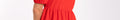 Vestido Corto Rojo con Mangas Cortas Abullonadas | THE-ARE