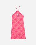 BE MY LUCK DRESS | Pink Sleeveless Short Dress with Halter Neckline | THE-ARE