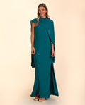 VESTIDO MRS. ARTEAGA |Vestido Largo Palabra de Honor Azul con Fular | Invitadas THVestido Largo Palabra de Honor Azul con Fular | Invitadas THE-ARE