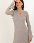 VESTIDO SPOTLIGHT | Vestido Largo Beige de Punto con Brillo | THE-ARE
