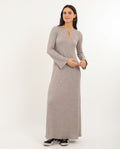 VESTIDO SPOTLIGHT | Vestido Largo Beige de Punto con Brillo | THE-ARE