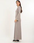 VESTIDO SPOTLIGHT | Vestido Largo Beige de Punto con Brillo | THE-ARE