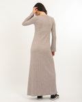 VESTIDO SPOTLIGHT | Vestido Largo Beige de Punto con Brillo | THE-ARE