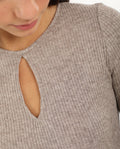 VESTIDO SPOTLIGHT | Vestido Largo Beige de Punto con Brillo | THE-ARE
