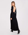 Vestido Largo Negro de Punto con Espalda Abierta | THE-ARE