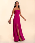 VESTIDO MRS. HUDSON | Vestido Largo Orquídea Abertura Pierna | Colección Eventos THE-ARE
