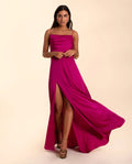 VESTIDO MRS. HUDSON | Vestido Largo Orquídea Abertura Pierna | Colección Eventos THE-ARE