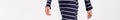 Vestido Largo de Punto con Rayas Horizontales Azul y Fular | THE-ARE