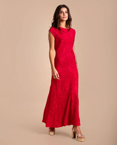 Sleeveless Red Maxi Dress