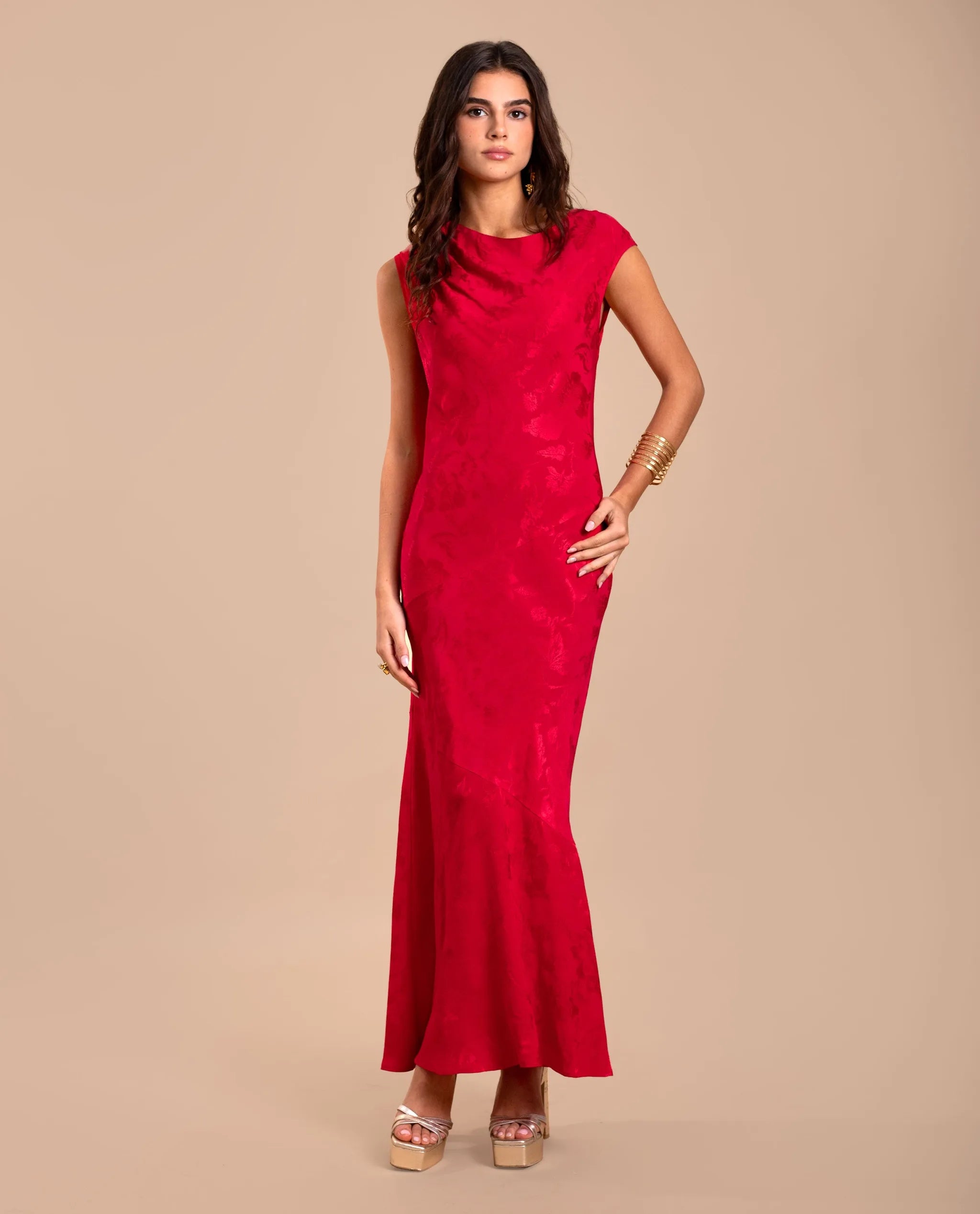 long red sleeveless dress Elegant Long Red Spaghetti Straps Sequins Lace Sleeveless Prom Dresses Long Slit Online