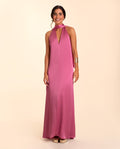 VESTIDO MÁLAGA | Vestido Largo Rosa con Escote Halter | Invitadas THE-ARE