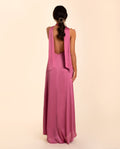 VESTIDO MÁLAGA | Vestido Largo Rosa con Escote Halter | Invitadas THE-ARE