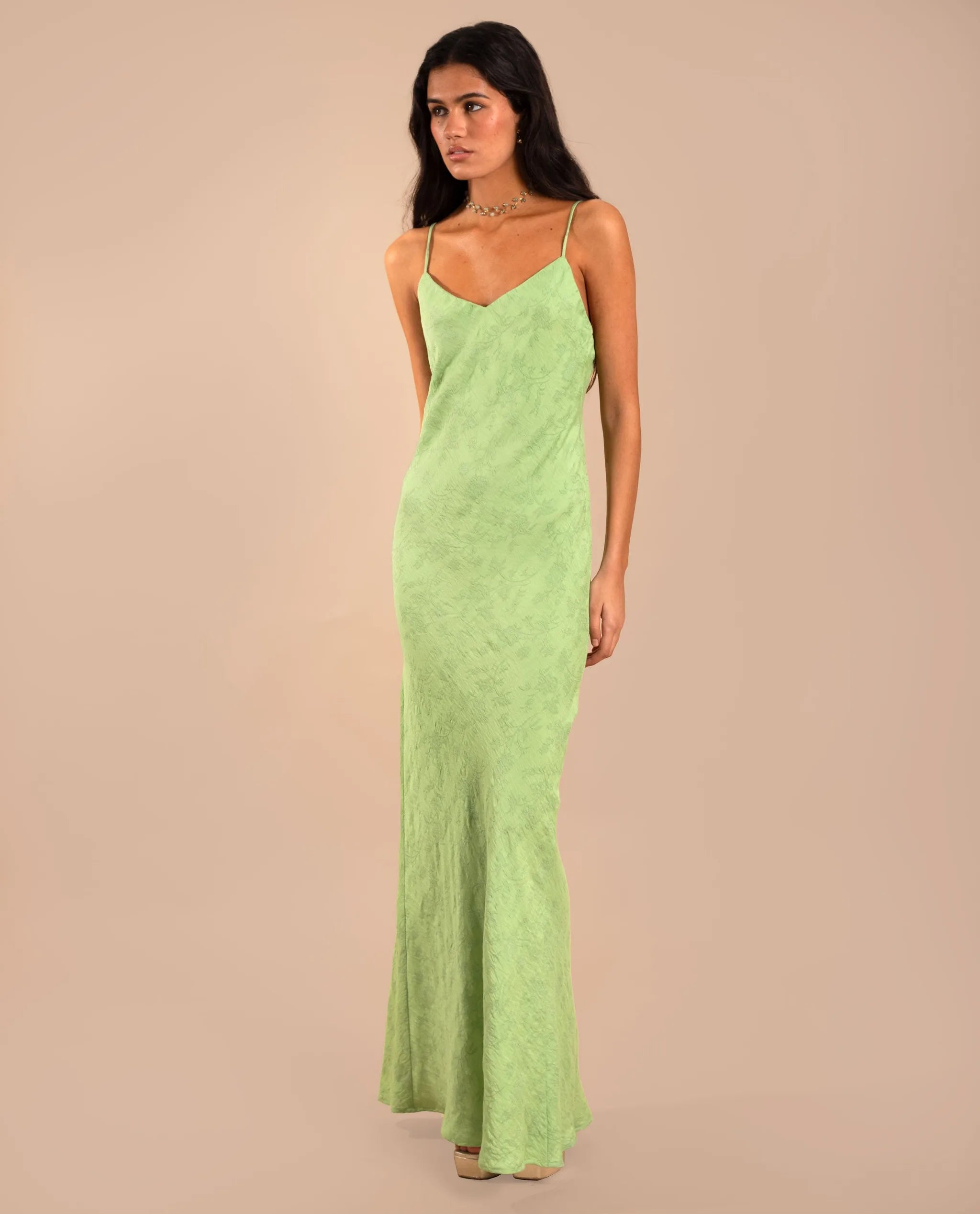 Lime Green Slip Dress | THE-ARE Guests Lime Green Slip Dress | THE-ARE Guests
