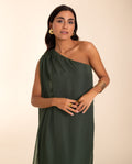 VESTIDO MRS. RIVERA | Vestido Larg Vestido Largo Fluido Verde Elegante | Invitadas THE-ARE