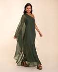VESTIDO MRS. RIVERA | Vestido Larg Vestido Largo Fluido Verde Elegante | Invitadas THE-ARE