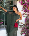 VESTIDO MRS. RIVERA | Vestido Larg Vestido Largo Fluido Verde Elegante | Invitadas THE-ARE