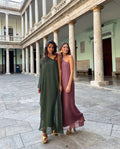 VESTIDO MRS. RIVERA | Vestido Larg Vestido Largo Fluido Verde Elegante | Invitadas THE-ARE
