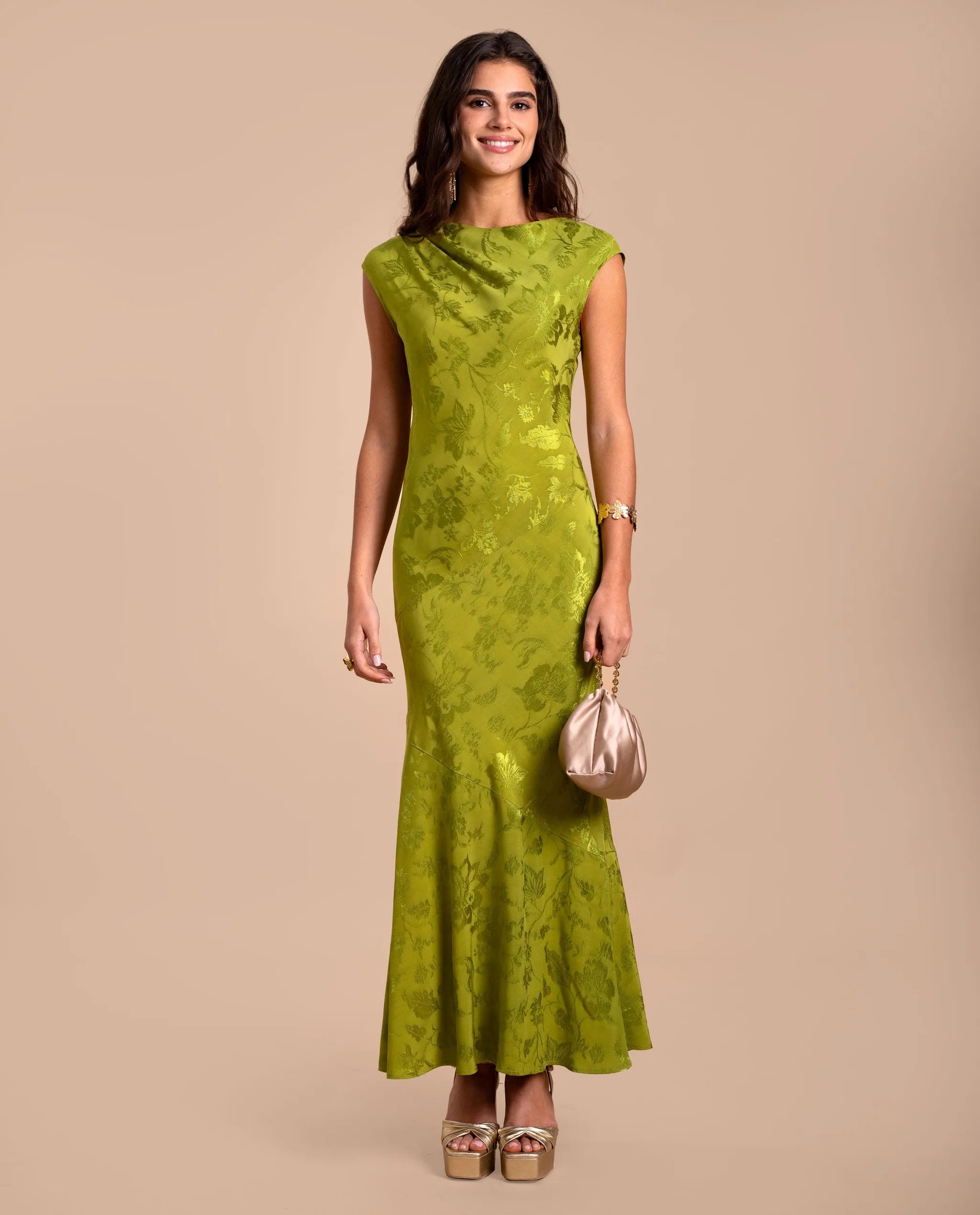 Sleeveless Green Maxi Dress