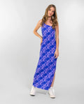 SUNRISE DRESS : Green and Purple Printed Midi Dress : Summer Collection THE-ARE