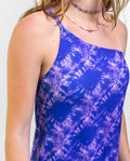 SUNRISE DRESS : Green and Purple Printed Midi Dress : Summer Collection THE-ARE